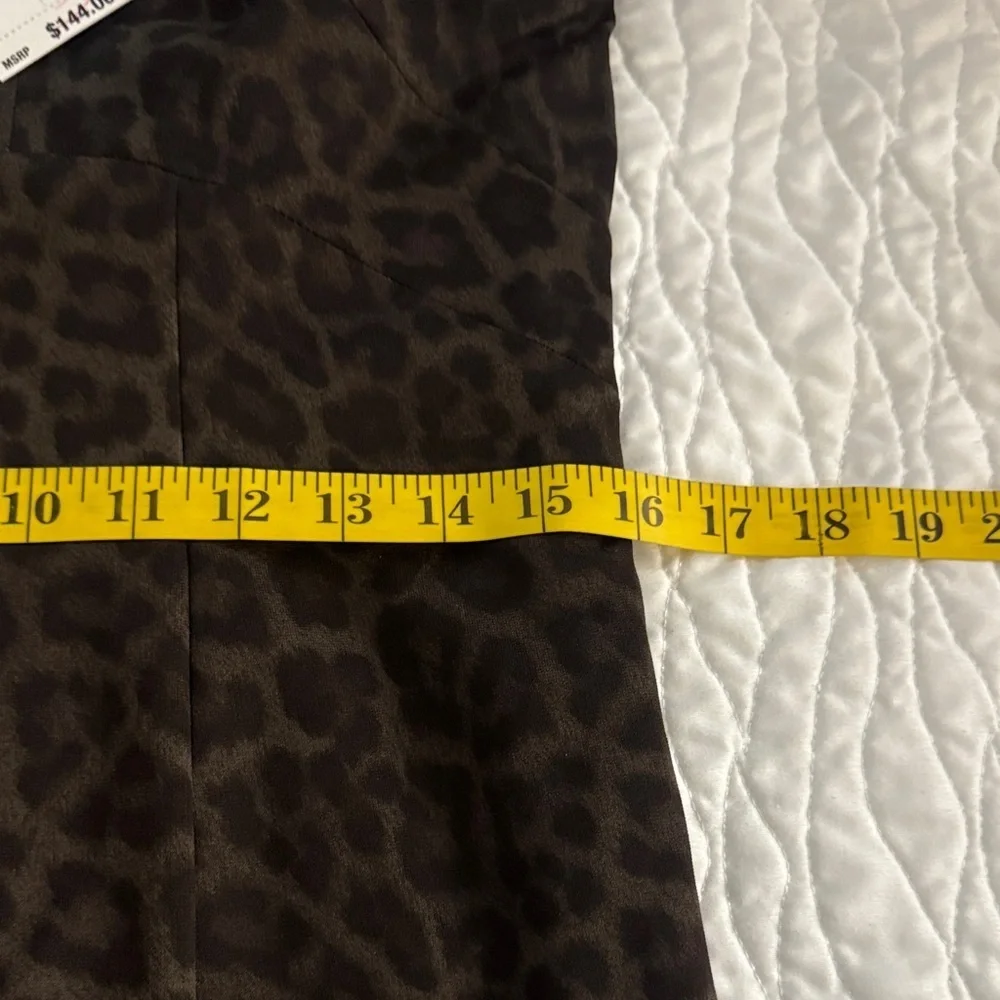 Michael Kors Black Leopard Print Midi Dress